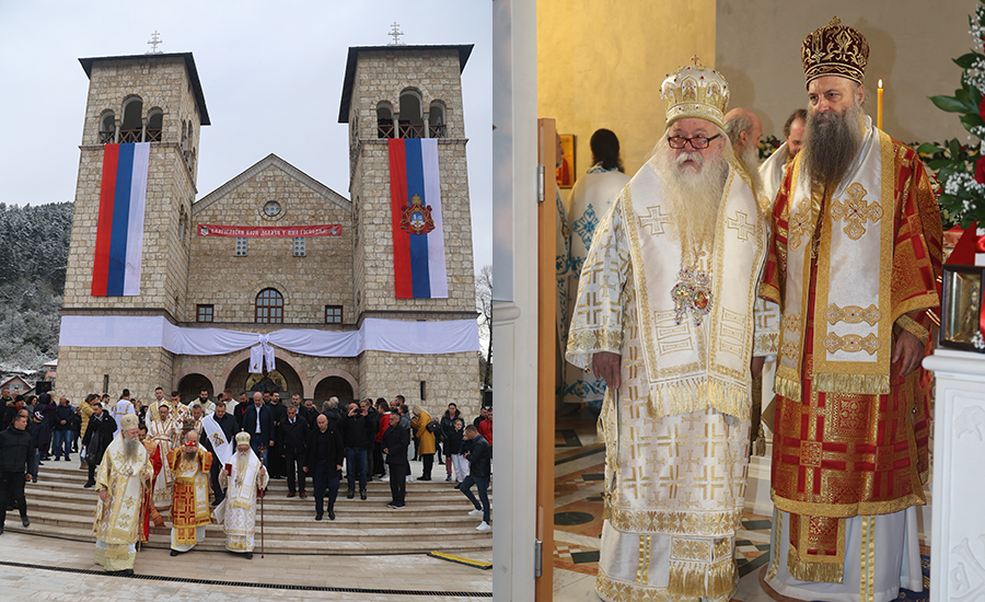 Εγκαίνια Ιερού Ναού Αγίου Σάββα στη Φότσα από τον Πατριάρχη Πορφύριο