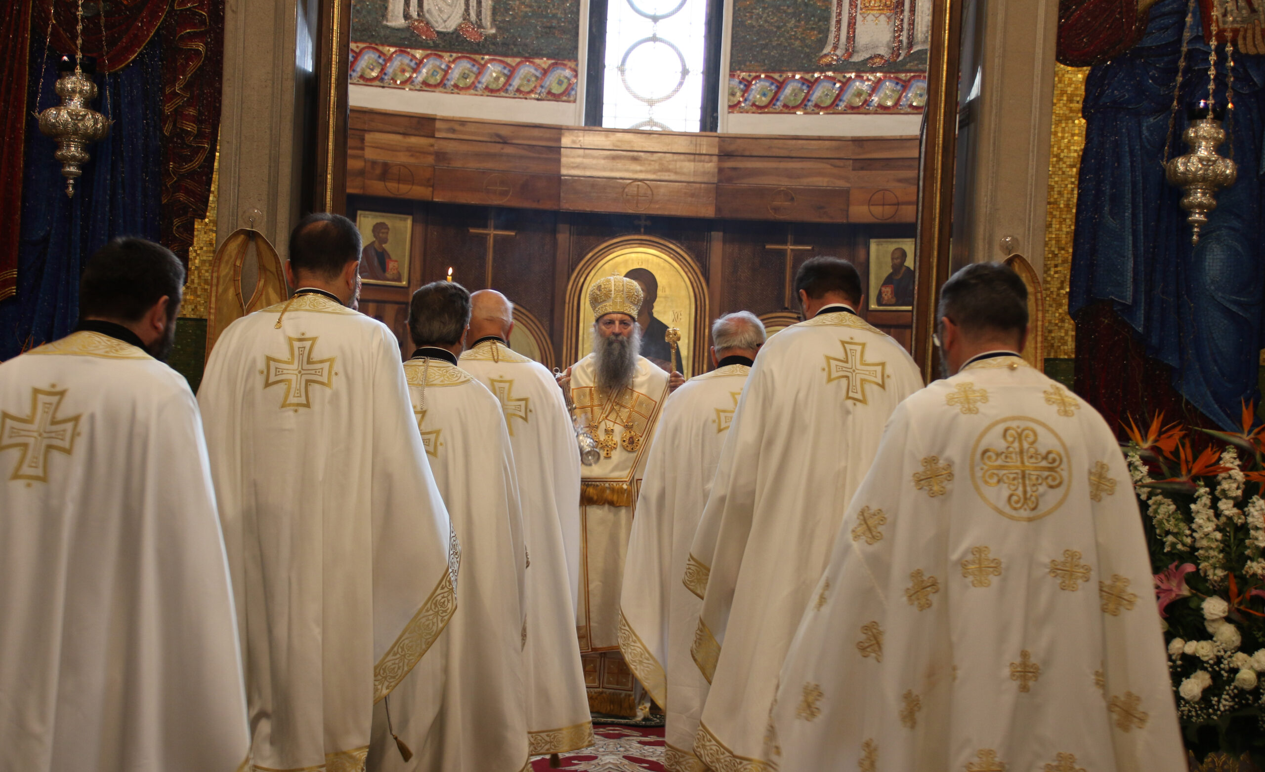 Patriarch Porfirije served at the Church of Saint Mark on Tašmajdan on Saint Mark's Day