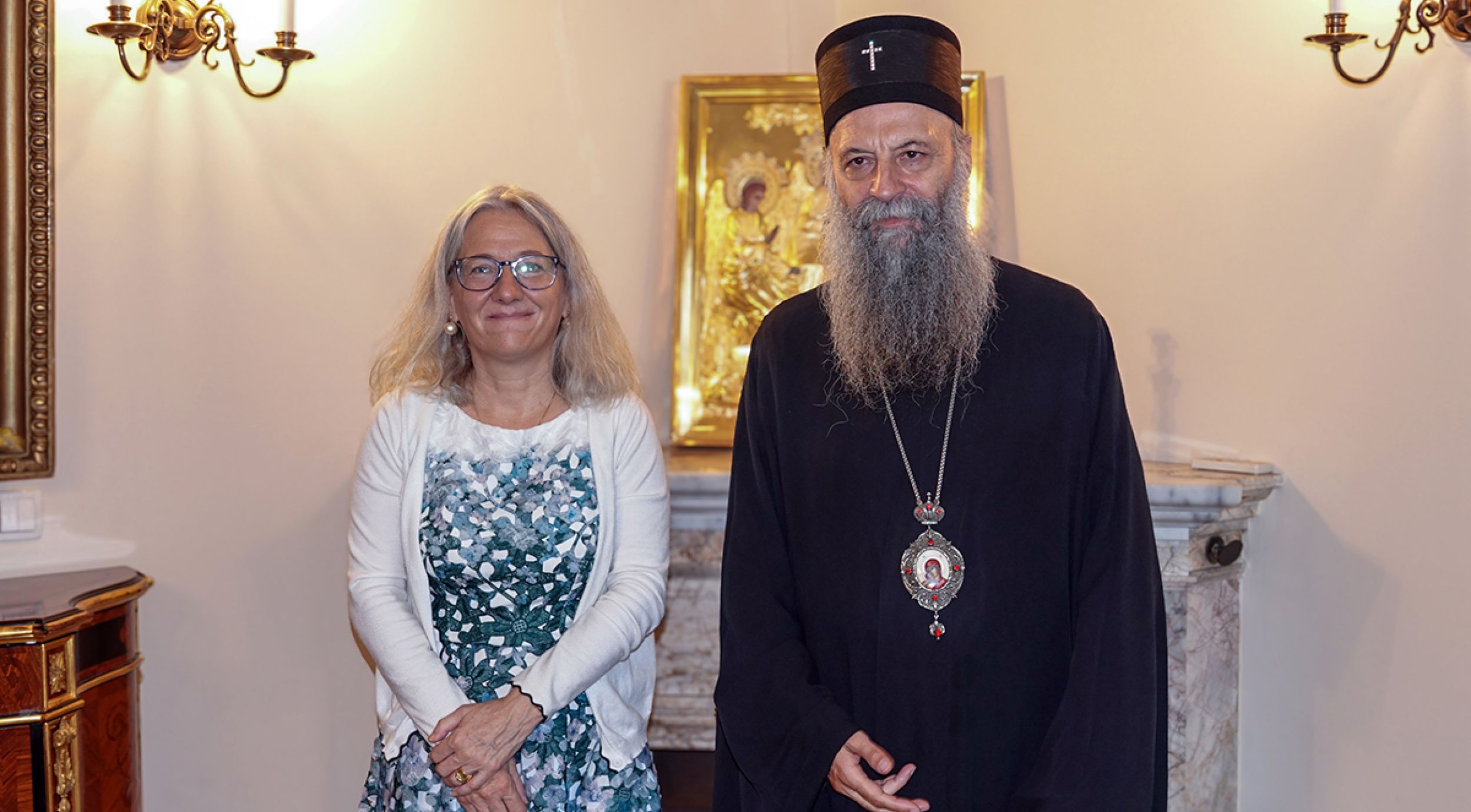 Патриарх Порфирий побеседовал с г-жой Анной Лугон – Мулен, послом Швейцарии